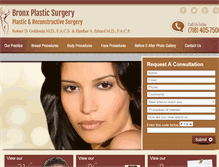 Tablet Screenshot of bronxplasticsurgery.com